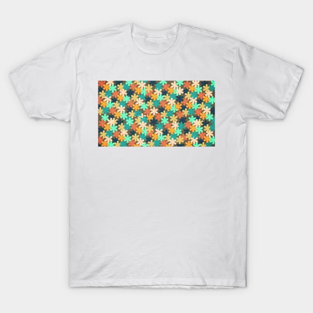 Flowers simple horizontal colorful pattern T-Shirt by vocej